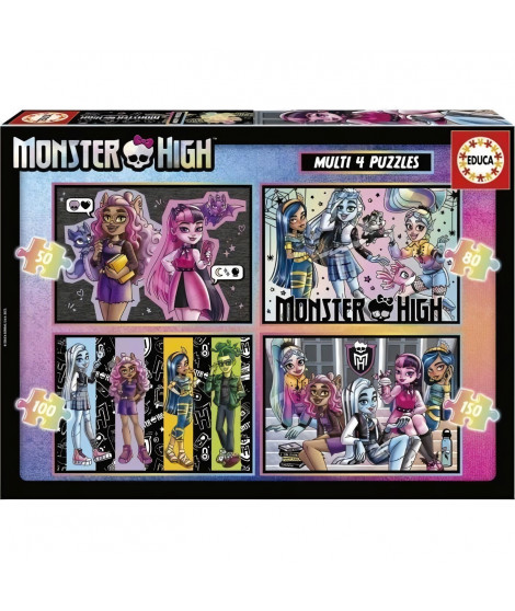 4 puzzles progressifs - EDUCA - Multi 4 Monster High 50-80-100-150