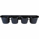 Jardiniere murale - Kit mural composé d'un support mural et de 4 pots (1 L) - Noir - Dim H 15 x L 60 cm - NATURE