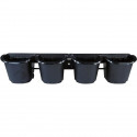 Jardiniere murale - Kit mural composé d'un support mural et de 4 pots (1 L) - Noir - Dim H 15 x L 60 cm - NATURE