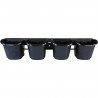 Jardiniere murale - Kit mural composé d'un support mural et de 4 pots (1 L) - Noir - Dim H 15 x L 60 cm - NATURE