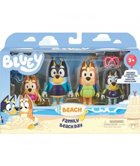 Figurines miniatures - MOOSE TOYS - La famille a la Plage (4 figurines) - Bluey
