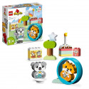 LEGO 10977 DUPLO Mes Premiers Chiot et Chaton avec Effets Sonores, Jouet Bébés Des 18 Mois, Figurines Animaux, Grosses Briques