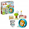 LEGO 10977 DUPLO Mes Premiers Chiot et Chaton avec Effets Sonores, Jouet Bébés Des 18 Mois, Figurines Animaux, Grosses Briques