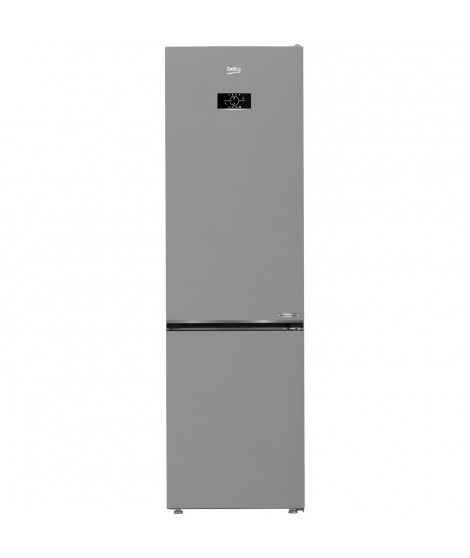 Réfrigérateur pose-libre combiné - BEKO - B5RCNE405HXB - Classe D - 355 L - Froid ventilé - 66,3 x 59,5 x 203,5 cm - Métal br…