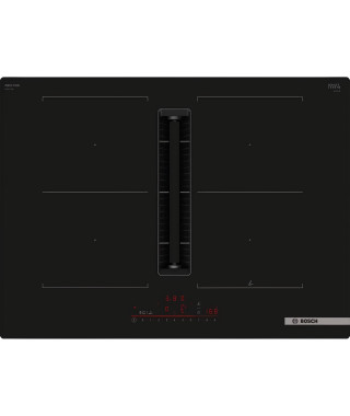 Table induction aspirante - BOSCH SER6 - PVQ711H26E Noir - 4-foyers - Home Connect - L710xP522 mm