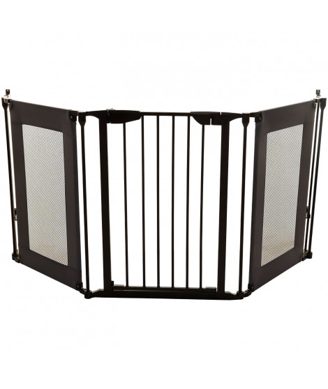 Barriere de sécurité - DREAMBABY - DENVER - 3 panneaux - 85,5-200 x 74 cm - Bidirectionnel - Noir