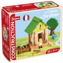 La Cabane du Jardinier 60 Pieces - JEUJURA - Jeu de Construction en Bois Naturel, Tapis et Accessoires Inclus, 22x18,5x8,5 cm