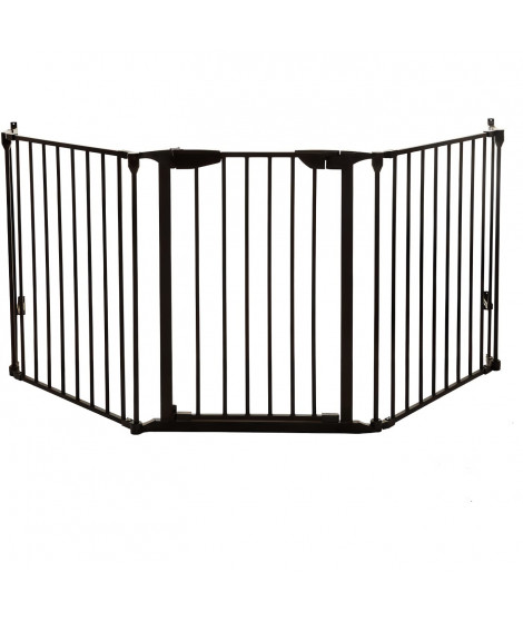 Barriere de sécurité - DREAMBABY - NEWPORT - 3 panneaux - 85,5-200 x 74 cm - Bidirectionnel - Noir