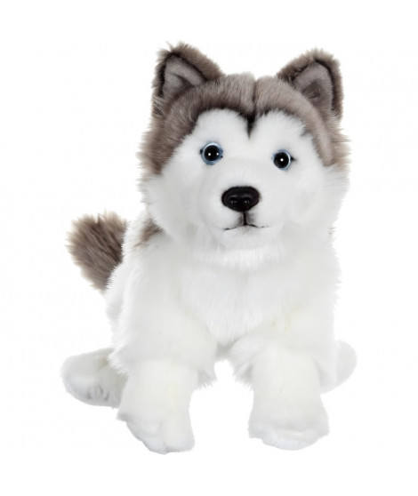 Peluche Chien Husky - GIPSY TOYS - Assis, 25 cm