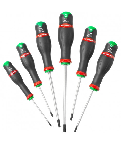 Jeu de 6 tournevis PROTWIST Torx - FACOM - ATX.J6PB