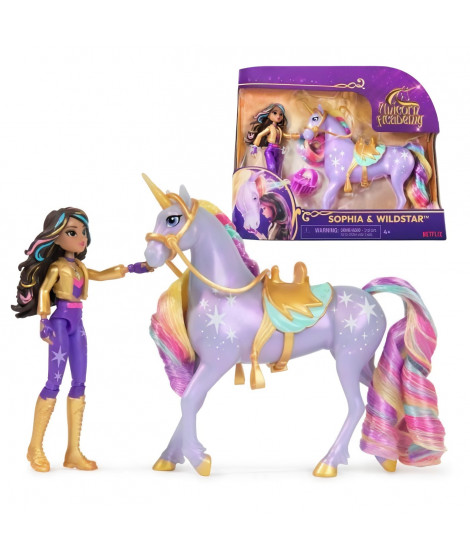 SPIN MASTER COFFRET LICORNE ET POUPEE WILDSTAR ET SOPHIA Unicorn Academy