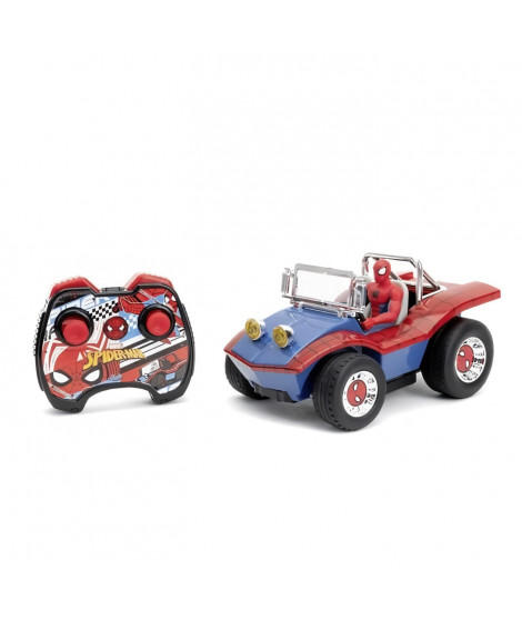 Jada - Marvel - Voiture Radiocommandée Spiderman - Fonction turbo - Figurine incluse - Des 6ans