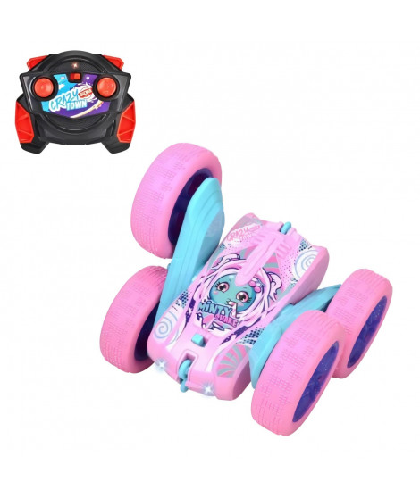 Dickie - Véhicule Radiocommandé 16 cm - Flippy Berry Shaker - Rotation 360° - Rose - Piles Incluses - Des 6 ans