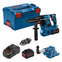 Perforateur Bosch Professional GBH 18V-28CF avec dispositif d'aspi GDE 18V-16, 2 batt ProCore 8,0Ah, Chargeur, en Lboxx -