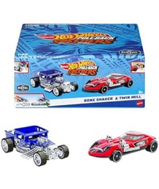 HOT WHEELS pack de 2 pull backs speeders, mini véhicules HPR91 - modele aléatoire