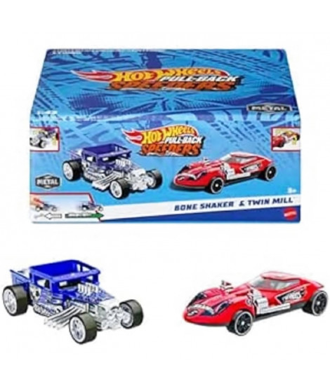 HOT WHEELS pack de 2 pull backs speeders, mini véhicules HPR91 - modele aléatoire
