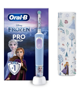 Brosse a dents électrique - ORAL-B - Kids 1 manche La Reine Des Neiges - 1 brossette - 1 étui de voyage - 3 ans et +