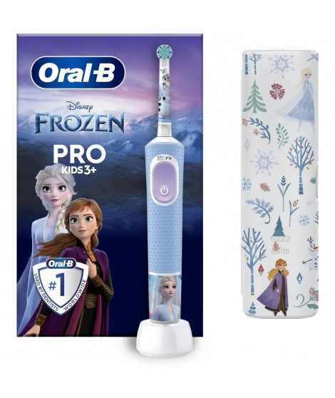Brosse a dents électrique - ORAL-B - Kids 1 manche La Reine Des Neiges - 1 brossette - 1 étui de voyage - 3 ans et +