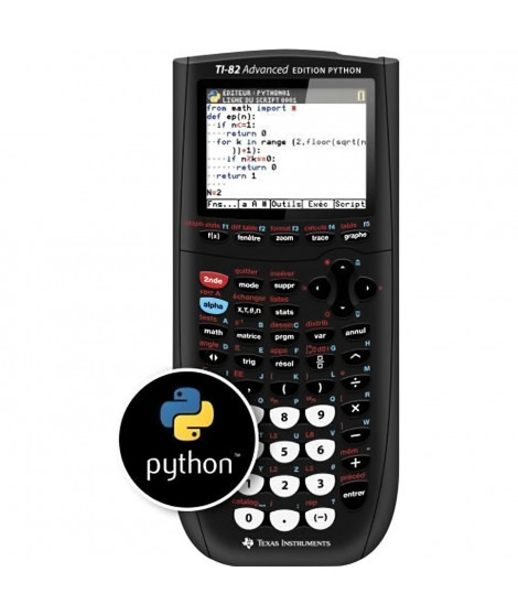 TEXAS INSTRUMENTS Calculatrice graphique TI-82 Advanced Edition Python - Noir