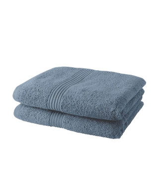 Lot de 2 serviettes de toilette TODAY 50x90 cm 100% Coton - Denim
