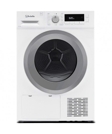 Seche-linge pompe a chaleur VEDETTE VSF318HW - 8 kg - L60cm - Classe A++ - Blanc