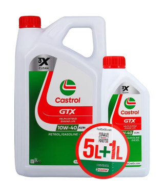 Huile Moteur - CASTROL GTX - 10W-40 A3/B4 - 5L+1L - 057026