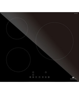 Table induction 3 zones, 6600W - 3 boosters - 3 minuteurs - noir