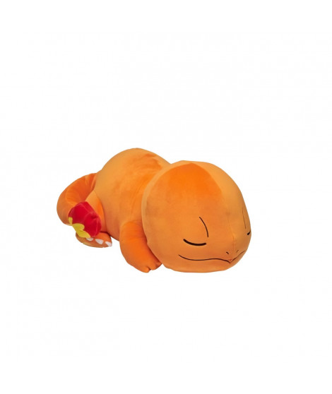 Peluche Salameche Dort 40cm - BANDAI - Pokémon - Doudou ou Oreiller pour Enfant de 2 ans et plus