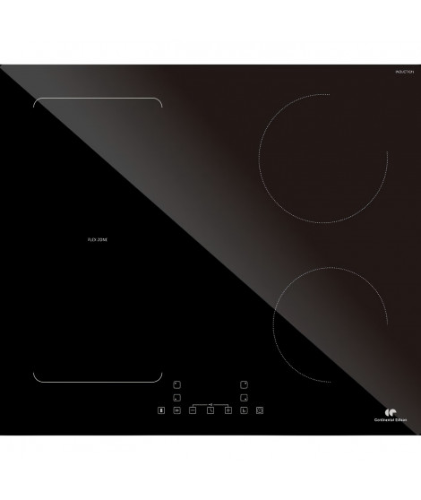 Table induction 4 zones flex avec double bridge - 7200W - slider - 4 boosters - noir