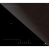 Table induction 4 zones flex avec double bridge - 7200W - slider - 4 boosters - noir