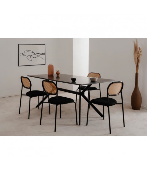 Table Onex 81A - 180 x 75 x 90 cm - Décor ardoise foncé / noir - 8 personnes
