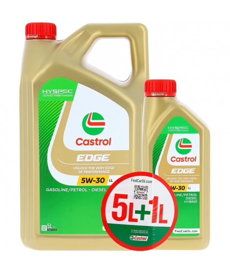 Huile Moteur - CASTROL EDGE - 5W-30 LL - 5L+1L - 057356