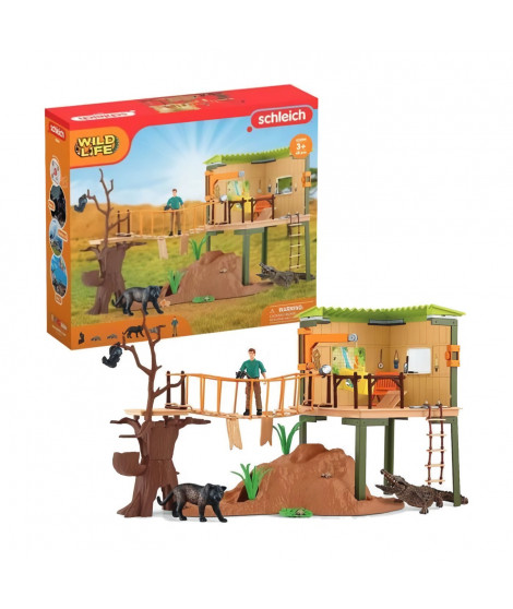 Coffret Station d'aventures sauvages, figurines animaux sauvages, Schleich 42594 Wild Life, Pour enfant des 3 ans