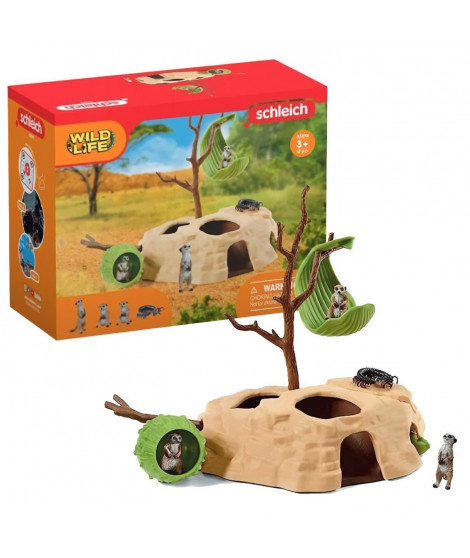 Coffret Rendez-vous des suricates, figurines animaux sauvages, Schleich 42595 Wild Life, Pour enfant des 3 ans