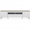 Meuble TV Bertrix 56A - Décor travertin / blanc - Panneaux de particules - 177 x 51,5 x 40 cm