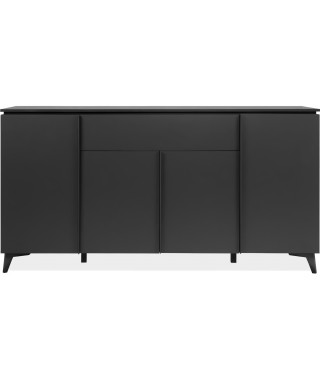 Buffet Bertrix 51A - Décor ardoise/anthracite - 4 portes et étageres - 1 tiroir central