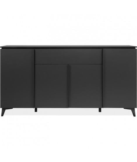 Buffet Bertrix 51A - Décor ardoise/anthracite - 4 portes et étageres - 1 tiroir central