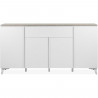 Buffet Bertrix 51A - Décor travertin / blanc - Panneaux de particules - 4 portes et étageres - 1 tiroir central - 177 x 92 x …