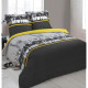 VISION Parure de couette New York - 100% coton - 1 housse de couette 220 x 240 cm + 2 taies d'oreiller 65 x 65 cm - Jaune et …