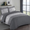 VISION Parure de couette Arthur - 100% coton - 1 housse de couette 240 x 260 cm + 2 taies d'oreiller 65 x 65 cm - Gris anthra…