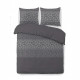 VISION Parure de couette Arthur - 100% coton - 1 housse de couette 240 x 260 cm + 2 taies d'oreiller 65 x 65 cm - Gris anthra…