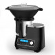 MOULINEX Clickchef Robot cuiseur multifonction compact, Panier vapeur, 5 programmes, 32 fonctions Balance intégrée Noir HF456810