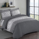 VISION Parure de couette Arthur - 100% coton - 1 housse de couette 200 x 200 cm + 2 taies d'oreiller 65 x 65 cm - Gris anthra…