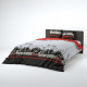 VISION Parure de couette New York - 100% coton - 1 housse de couette 220 x 240 cm + 2 taies d'oreiller 65 x 65 cm - Rouge et …