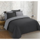 VISION - Bicolore - Housse de couette Réversible 200x200cm avec 2 taies 65x65cm - Anthracite/gris - 100% coton