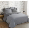 VISION - Bicolore - Housse de couette Réversible 240x220cm avec 2 taies 65x65cm -Gris/gris perle - 100% coton