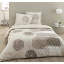 VISION Parure de couette Adele - 100% coton - 1 housse de couette 220 x 240 cm + 2 taies d'oreiller 65 x 65 cm a volant plat -