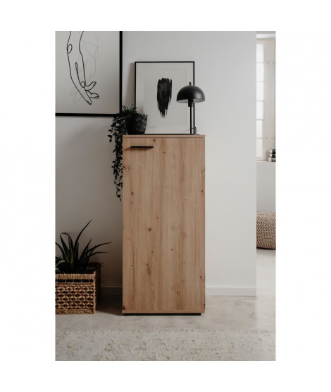 Meuble a chaussures Satos - Chene Artisan - 100 x 110 x 34 cm - Capacité 12 Paires