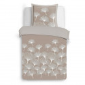 Parure Housse de couette - VISION - Ginko - Parure réversible - 140 x 200 cm - 1 taie assortie 65 x 65 cm - Beige - 100% coton