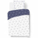 Parure Housse de couette - VISION - Hugo - Parure réversible - 140 x 200 cm - 1 taie assortie 65 x 65 cm - Bleu / Blanc - 100…